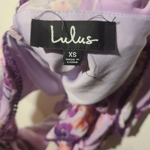 Lulus Sammi Lavender Lilac Purple Floral Ruffle Maxi Dress Size XS - Picture 9 of 9